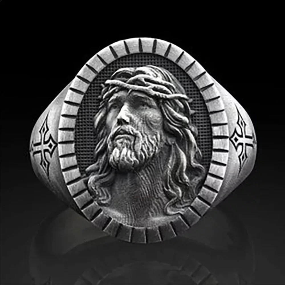 New Jesus Oval Men Women Anniversary Gift Jewelry Ring - Picture 1 of 4